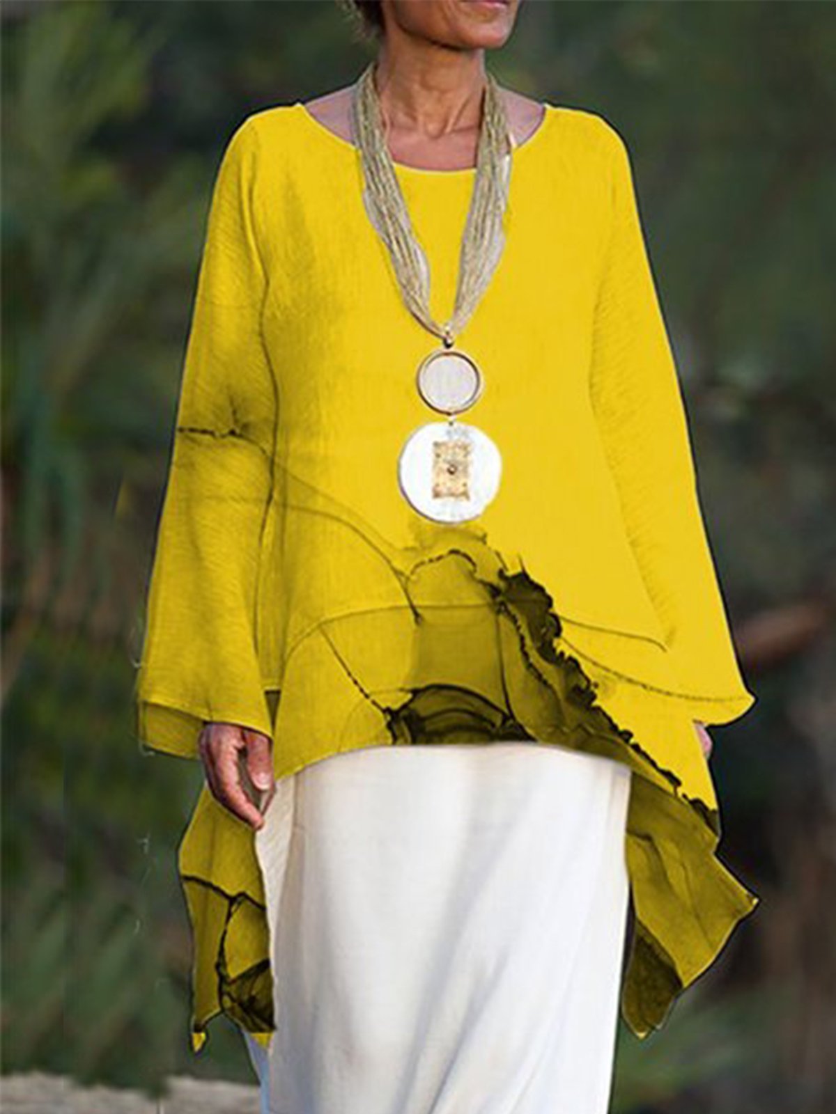 Modetalente Asymmetrische Tunika mit Langarm