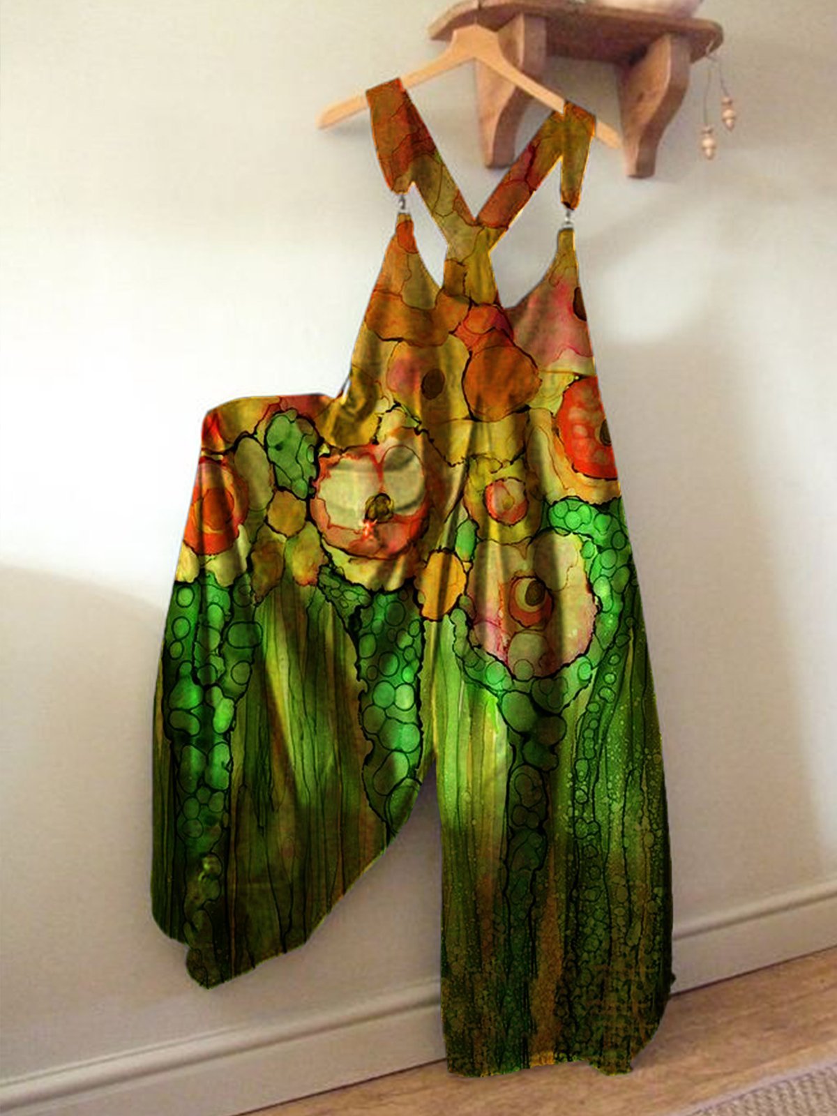 Geblümt Retro Polyester Baumwolle Jumpsuits - Modetalente