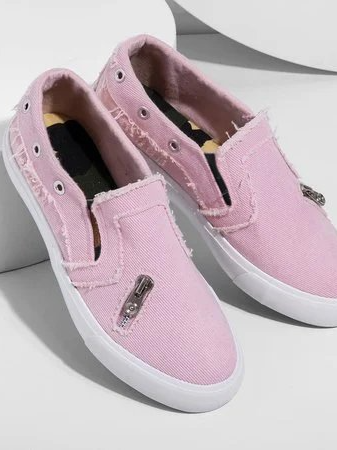 Modetalente Damen beunruhigt Segeltuch Sneaker Schuhe