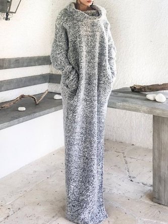 Retro Wasserfallausschnitt Kleider aus Baumwollgemisch