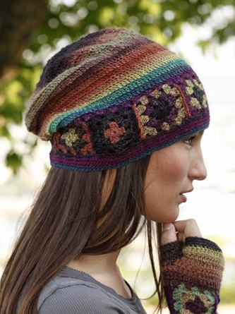 Modetalente Damen Basic Farbblock Lässig Gestrickt Hüte