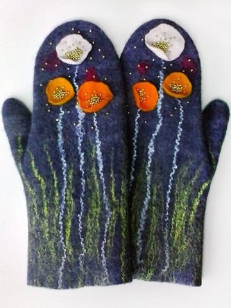 Individualität Geblümte Handschuhe aus Baumwolle