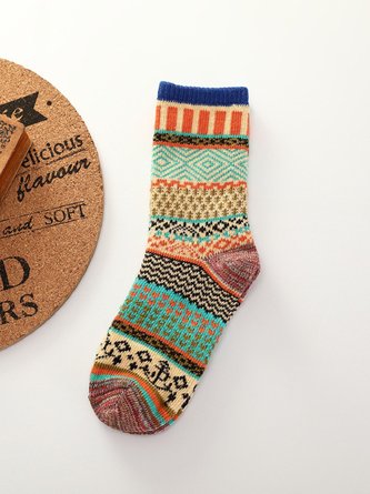 Modetalente Damen Böhmisch Baumwollgemisch Farbblock Socken