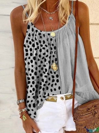 Print Ärmellos Lässig Shirts & Blusen&Shirts