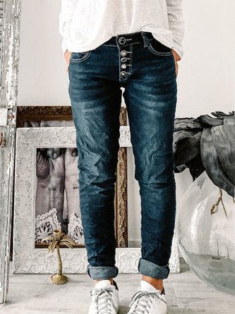 Geknöpfte Lässige Jeans aus Denim