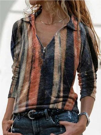 Retro Langarm Blusen & Shirts