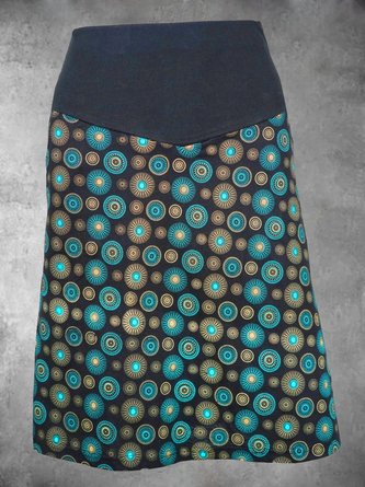 Große Größen Lässiger Rock mit Print