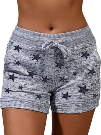 Baumwollgemisch Print Taschen Freizeithose