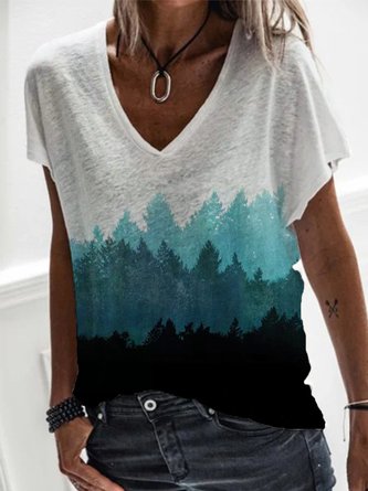 V-Ausschnitt Lässige Shirts & Blusen mit Kurzarm