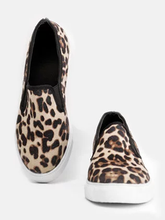 Lässige Flache Schuhe mit Leopard Print