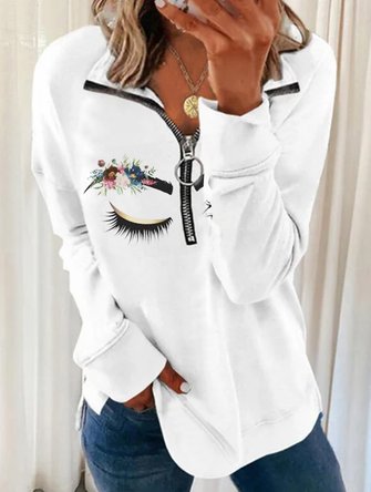 Stehkragen Lässiges Sweatshirts