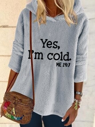 Fluff/Granular-Fleece-Stoff Lässig Weit Sweatshirt Tunika