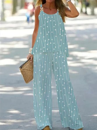 Abstrakt Polka Dots Rundhals Lässig Zweiteiliges Set