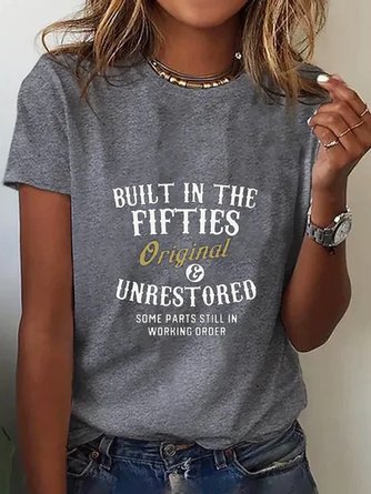 Große Größen Weit Jersey Lässig Rundhals T-Shirt