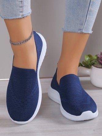 Damen minimalistisch Lässig Slip On Atmungsaktiv Flyknit Sneakers
