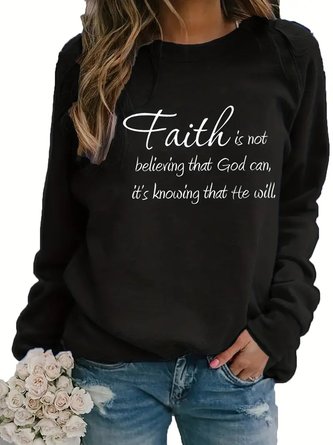 Textbriefe Rundhals Lässig Sweatshirt