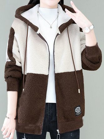 Weit Lässig Teddy Jacke