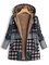 Damen Retro Gepunktete Paneelierte Winterjacke Mit Kapuze