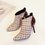 Retro Karierte Stiefelette mit Pfennigabsatz für Damen