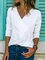 Große Größen elegantesT-Shirt Damen Langarm T-Shirt mit V-Ausschnitt