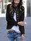 Einfarbiger Leopard Blazer mit Taschen