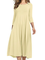 Freizeitkleid 3/4 Ärmel Kleider aus Baumwolle Polyester