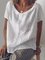 Baumwolle Unifarben Lässig Kurzarm Bluse & Blusen&Shirts