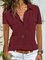 Damen Sommer Taschen Bluse Lässig Kurzarm Blusen&Shirts