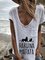 Damen Modetrends Gemustertes T-Shirt mit V-Ausschnitt