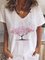 Frauen Print Gemustertes Rundhals T-Shirt