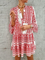 Print Langarm Freizeitkleid