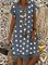 Sommerkleider Knielang Polka Dot Beiläufiges Kurzarm Baumwollkleid
