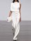 Damen Modetrend Pendelasymmetrie Ärmel Unifarben Jumpsuit