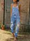 Damen Lässiger ärmellose Jumpsuit Denim