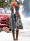 Modetalente Frauen Casual Langarm Print Mantel