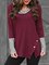 Damen Lässig Baumwolle Langarm Rundhals Streifen Pullover