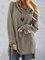 Frauen Casual Langarm Große Größen Pullover mit Wasserfallausschnitt