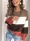Modetalente Pullover Damen Gestreifter Lässig Langarm Rundhals Pullover