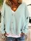 Damen Lässig Blusen&Shirts Tunika Pullover Strickjacke