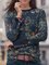 Modetalente Damen Shirts Schwarz Langarm Lässig Rundhals Drucken Shirts