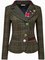 Damen Retro Langarm Revers Plaid Blazer