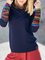 Langarm Farbblock Sweatshirt mit Kapuze