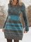Modetalente strickkleid Vintage Langarm A-Linie Freizeitkleid