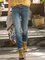 Modetalente Blau Denim Lässig Unifarben Hosen