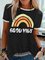Trendige mode 2020 Good vibes Retro Regenbogen Buchstabe Print Kurzarmshirts