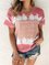 Batik Rundhals Blusen mit Kurzarm
