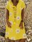 Kurzarm A-Linien Kleid mit Sonnenblume Print