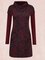 Modetalente Kleider Crimson Geblümt Langarm Retro Hoher Kragen Freizeitkleid