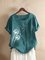 Pflanzen-Print Kurzarm Shirts mit Rundhals