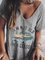 Retro Kurzarm Print Bluse mit V-Ausschnitt